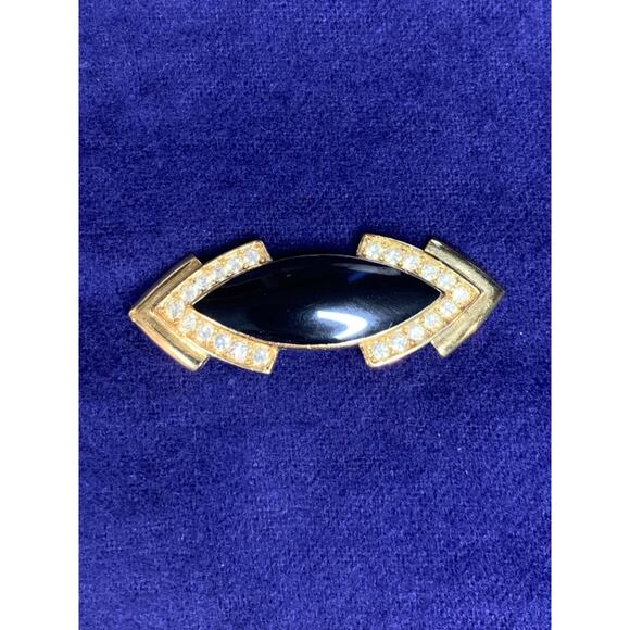 Signed Trifari Goldtone Black Arrow Brooch Pin Art - Picture 4 of 7